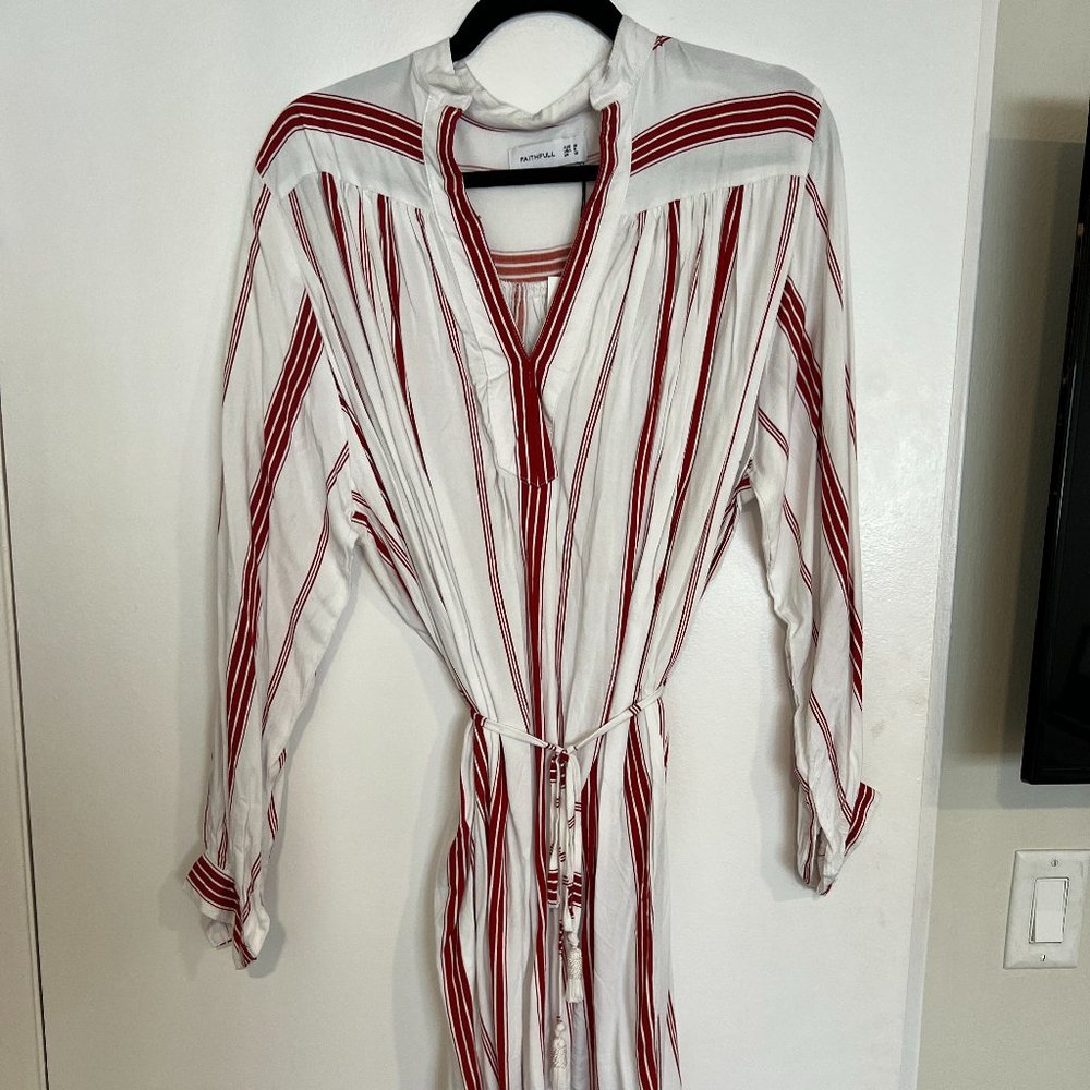 NWT FAITHFUL THE BRAND STRIPED BEACH COVERUP